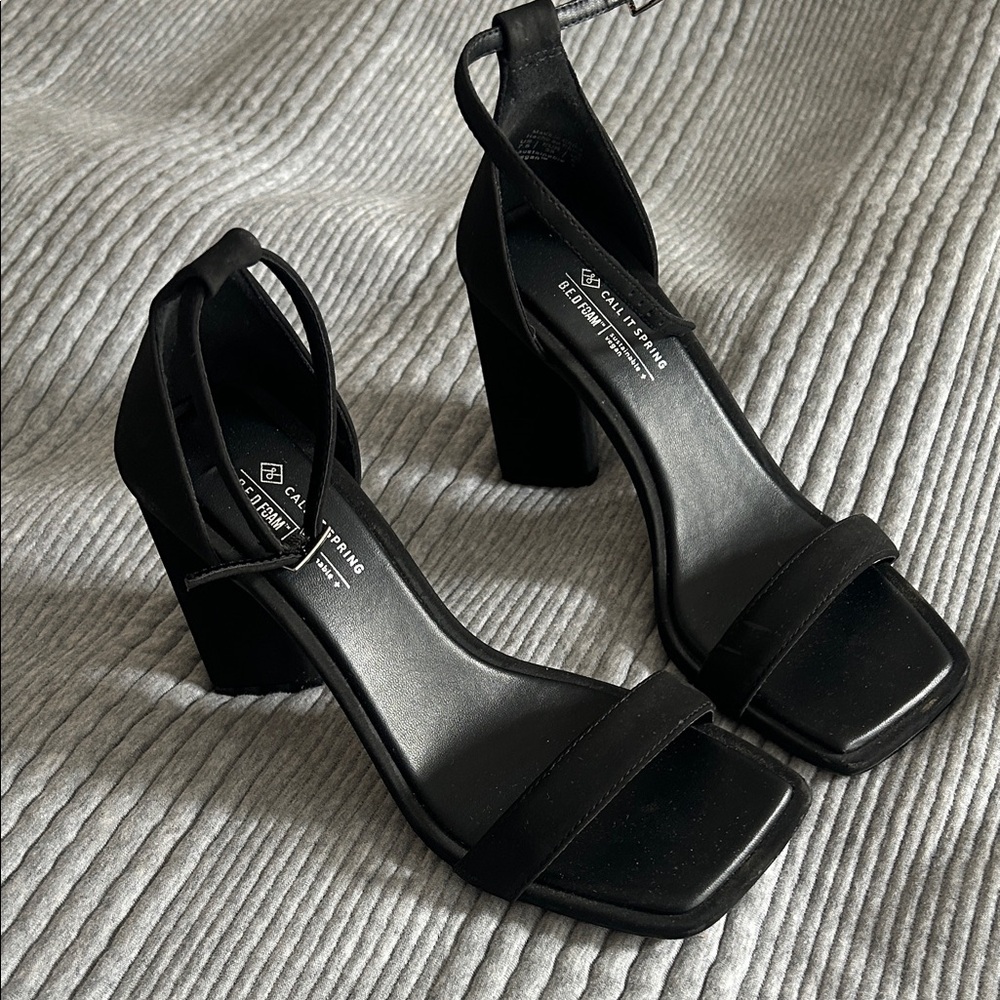 Call It Spring Black Block Heel Ankle-Strap Sandals - perfect for prom or grad